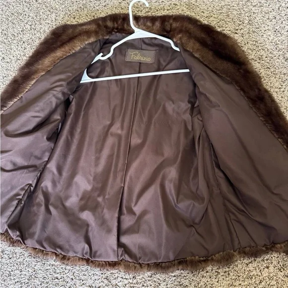 Vintage Fabrizio Classic MINK fur Jacket Brown Medium Coat - Picture 12 of 12